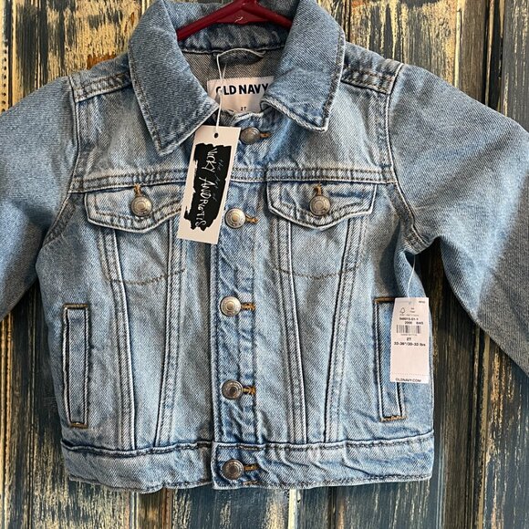 Toddler Trucker Jean Jacket Hand Painted Lion one-of-a-kind on Old Navy denim' - Picture 8 of 11